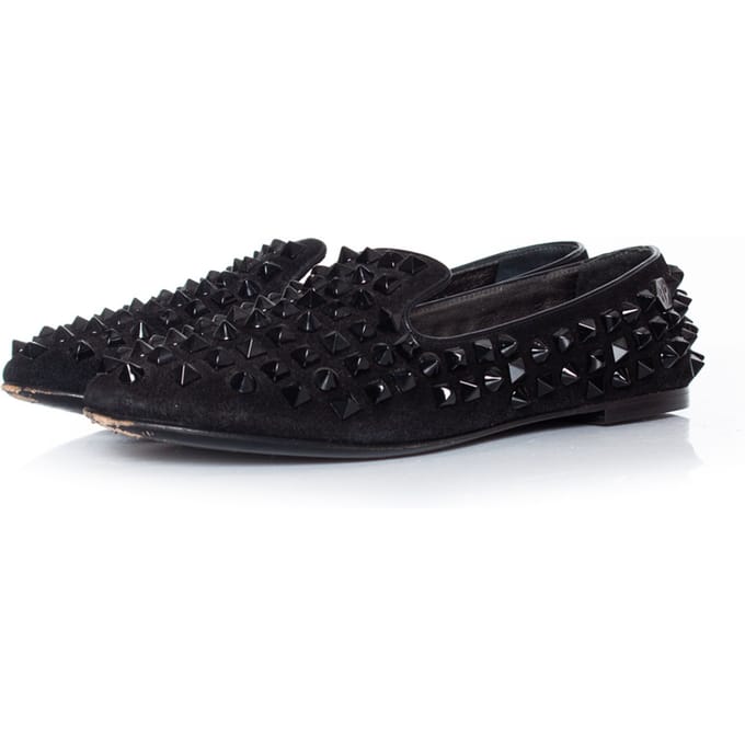 Philipp plein Suede stud loafers in zwart