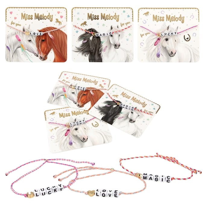 Depesche - Miss Melody armband textiel met tekst - 1 stuk