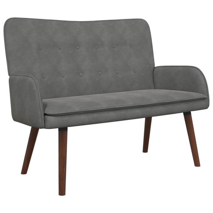 vidaXL - 2-Zits - Sofa - Donkergrijs - 115 - x - 61 - x - 87 - cm - fluweel
