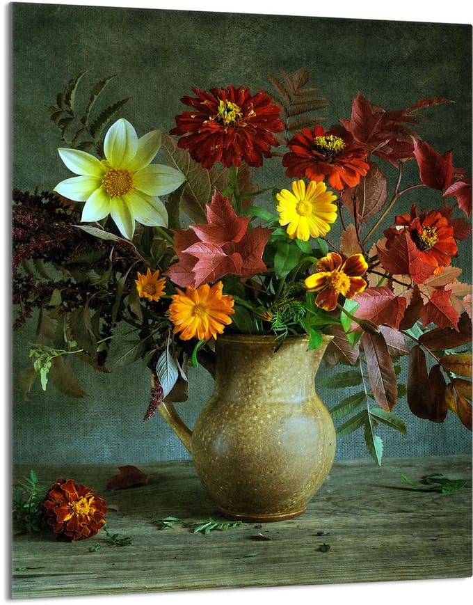 TMK ArtDeko - Snijplank - Glas - 40x52 cm - Kwiaty