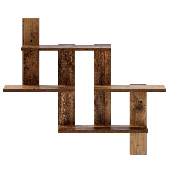 vidaXL - Wandplank - Oud - hout - 85 - x - 13,5 - x - 73,5 - cm - Bewerkt - hout