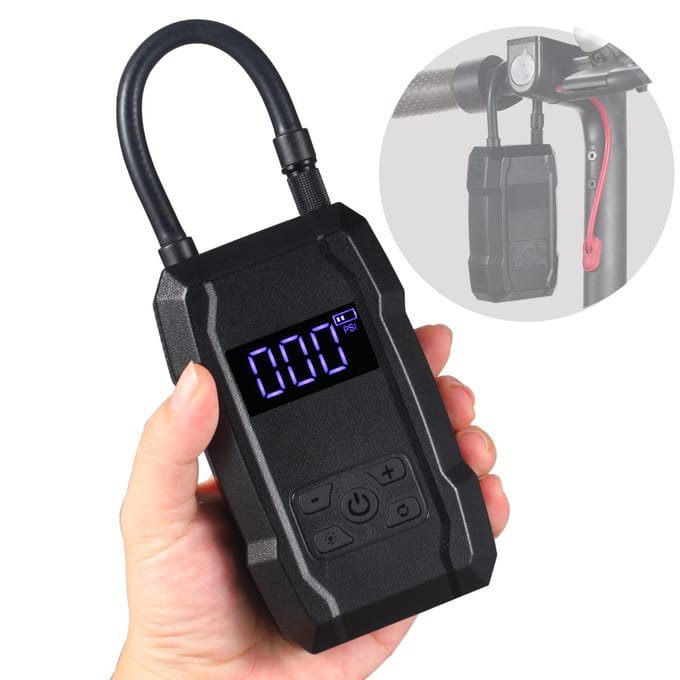 Draagbare draadloze bandenpomp LCD digitale 150 PSI luchtcompressor 8000mAh oplaadbare luchtpomp zwart