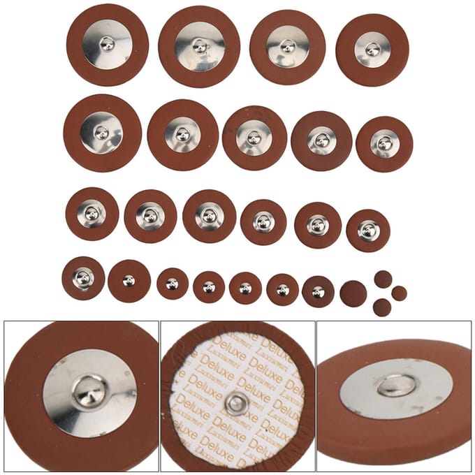 26 stuks Multi Maat Sax Lederen Polsters Vervangingsset voor Altsaxofoon brown