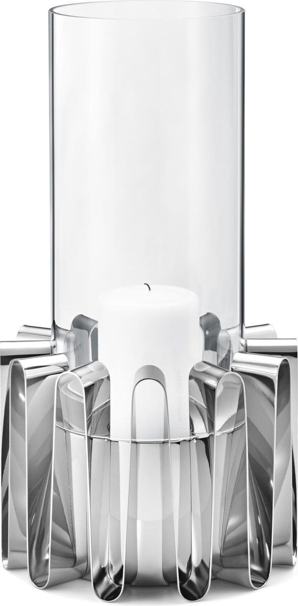 Georg Jensen Frequency Hurricane Glas Groot - RVS - Ø21 cm - Zilver