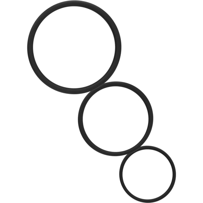 Shots Toys - Platte Cockring Set - 3 Stuks - Zwart