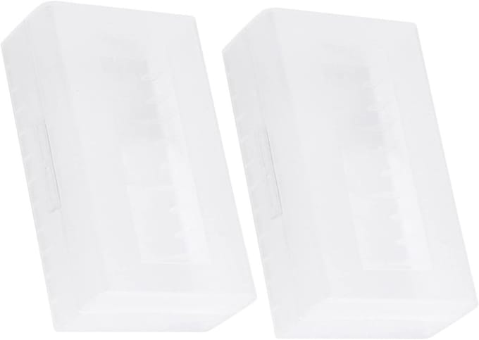 Batterij Opslagbox - Accu Houder - Veilige Opslag - Strak Sluitmechanisme - 2 Stuks - Transparant