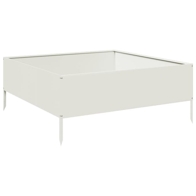 vidaXL - Plantenbak - verhoogd - 100x100x41 - cm - staal - wit