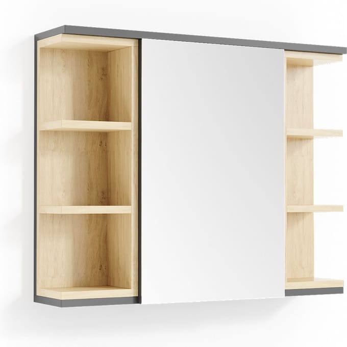 Vicco Aquis Badkamerspiegelkast – 79.6 x 64 cm Antraciet