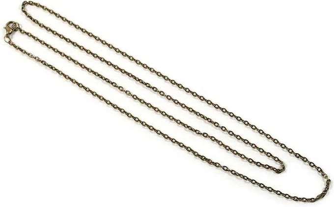 Lange Afgewerkte Schakelketting IJzer Antiek Brons - 80 cm