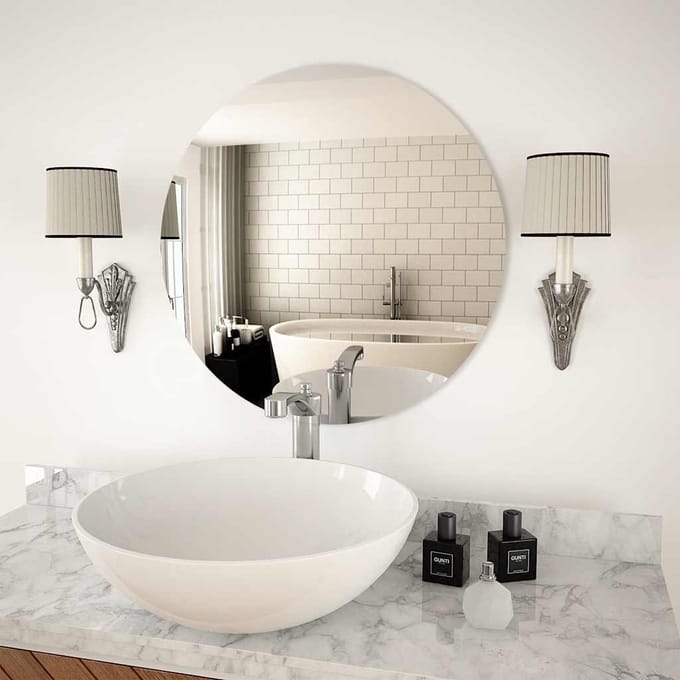 vidaXL - Wandspiegel - rond - 60 - cm - glas