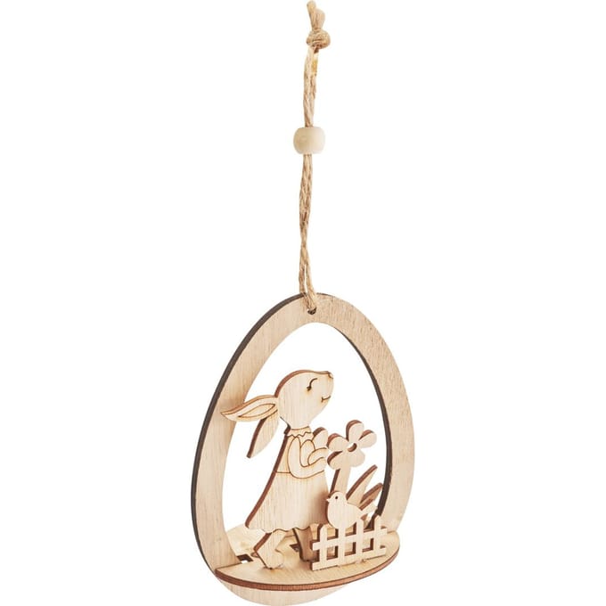 VBS Houten bouwpakket decoratieve hanger ei "Hazel bij het tuinhek"