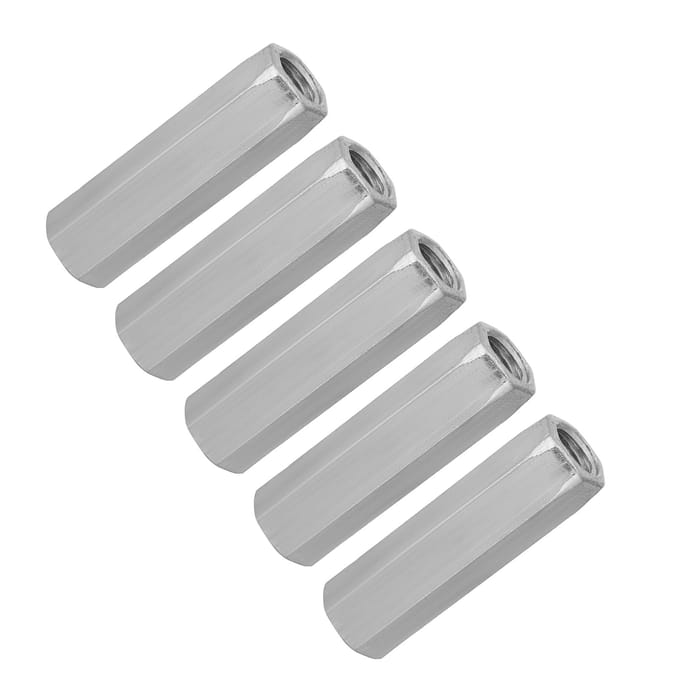 5pcs Acier Zingué M10*4050 Écrou Hexagonal Long Écrou Hexagonal Fileté Fixations Filetées(M10*50)