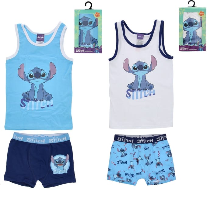 Lilo & Stitch Ondergoed set - Maat 110/116 - Blauw - Slip - Hemd