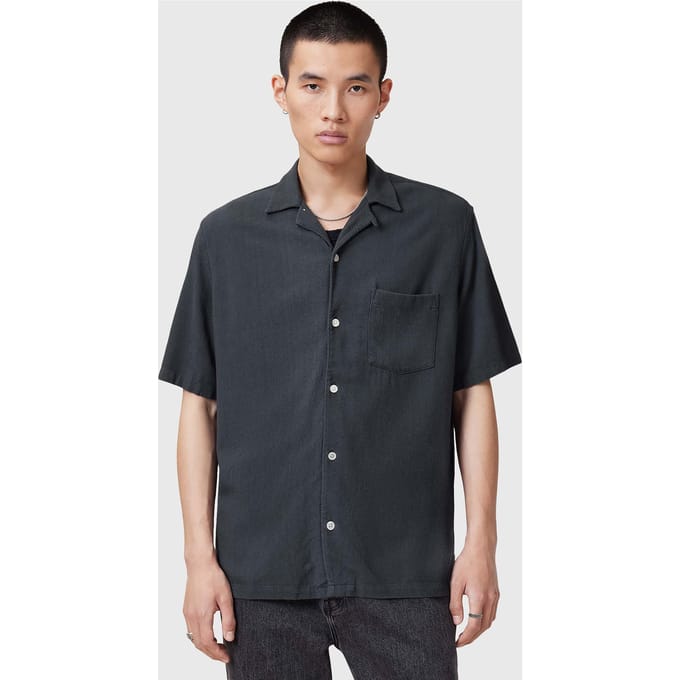 AllSaints Cudi Ss Shirt Fountain Blue Taglia: M | Camicie Casual Outlet | Uomo | Blu