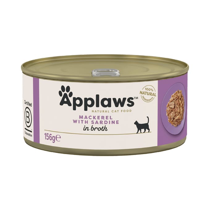 24x156g Makreel met Sardientjes Applaws Kattenvoer