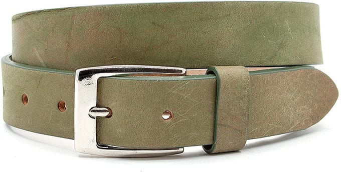Leren kinderriem groen - 3.5 cm breed - Leer - Jeans riem - Stoer - Maat 60