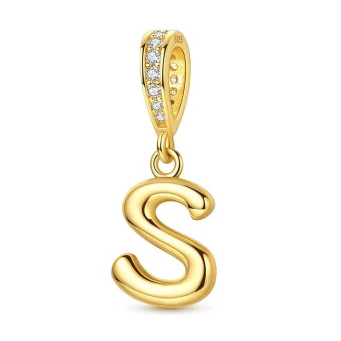 Breloques Décoratives Cuivre Authentique Pendentif Doré Pièce Lettre Nom Breloque Décorations Éléments Perles Adaptés Pour Bracelet Authentique Style Pour Femmes beige