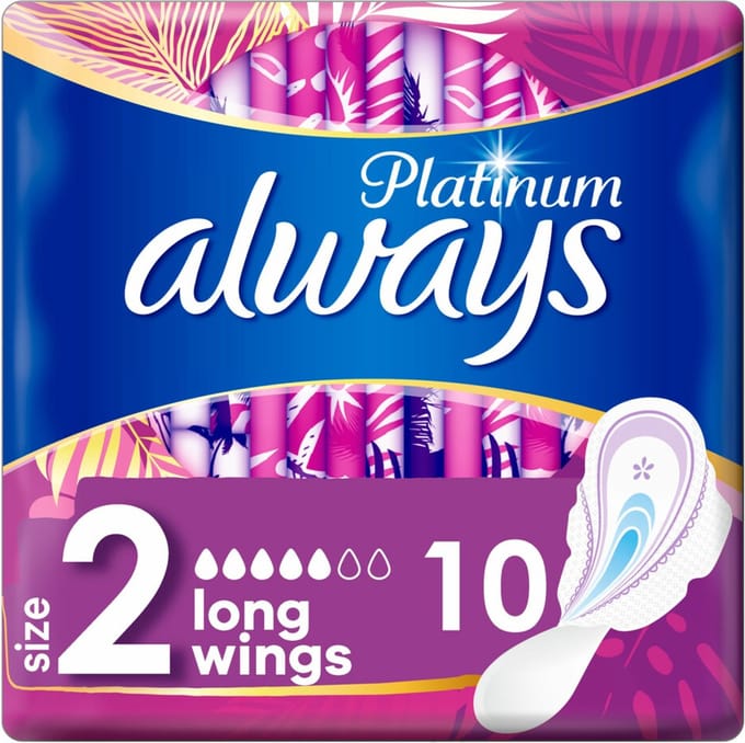 16x Always Maandverband Platinum Long 10 stuks