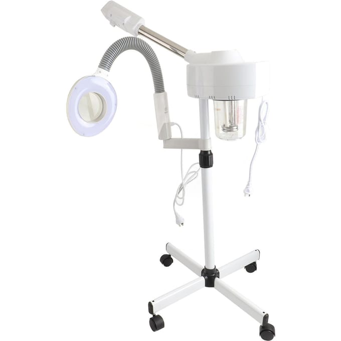 2-in-1 Geurstoomer & 3x Vergrootglas Hete O3 Machine Spa Salon Schoonheid AU Plug white
