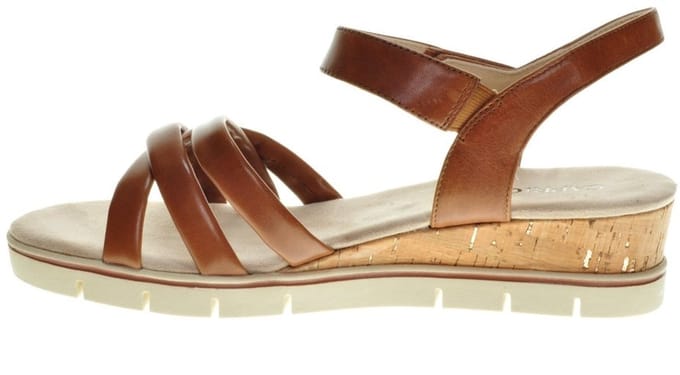 Cognac Sandalen Kurk Wedge Caprice maat 40