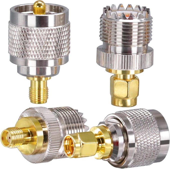 Connector Kit - Adapter Set - Apparaten Verbinden - 4 Type Combinaties - 4 Stuks - Goud Zilver