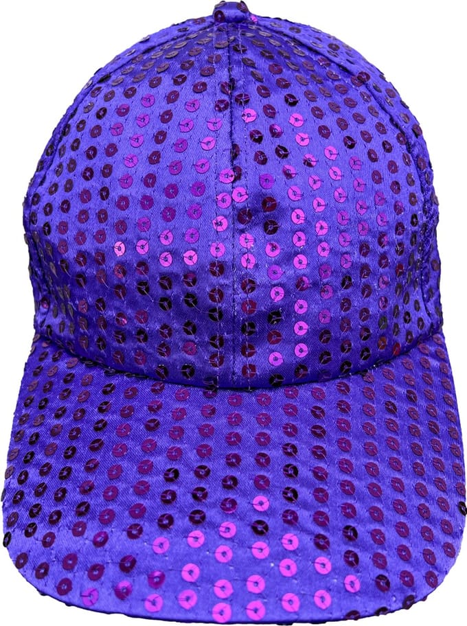 2x Paarse - glitter - pailletten - disco baseball cap - Toppers 2025