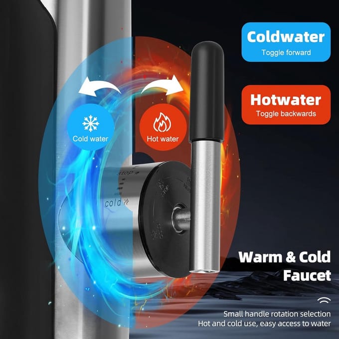 Draaibare elektrische verwarmingskraan met LED temperatuurweergave - 3000W