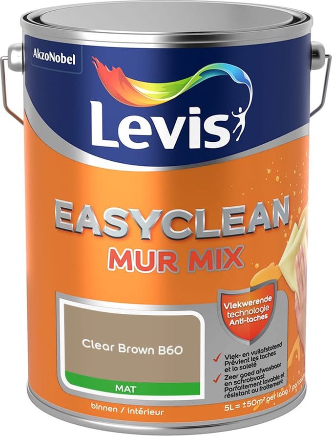 Levis - Easyclean Mur Mat Mix - Clear Brown B60 - Mengverf - 5 L