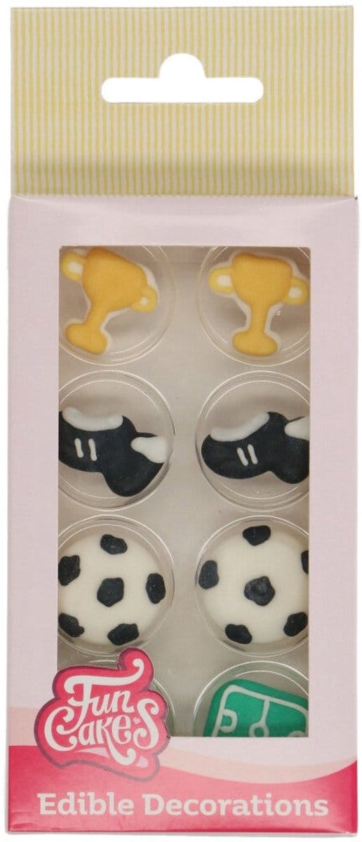 FunCakes Suikerdecoraties - Voetbal - Set/8