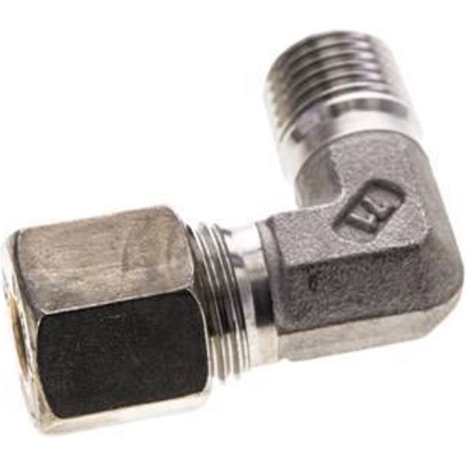 8S & M14x1.5 (con) RVS L-Vorm Knelfitting Buitendraad 500bar ISO 8434-1