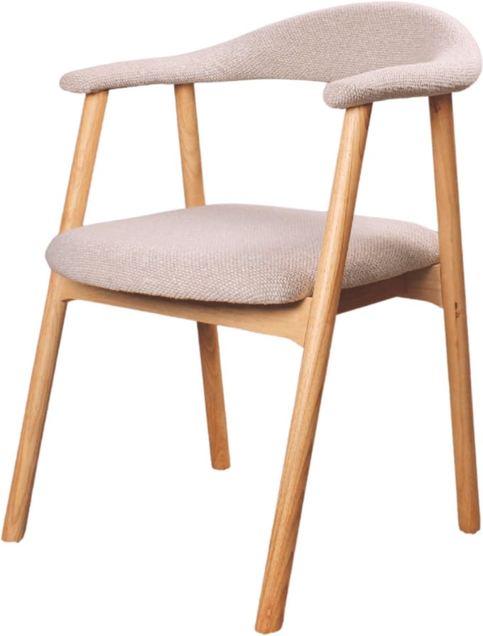 DS4U - Quinn eetkamerstoel beige - naturel hout