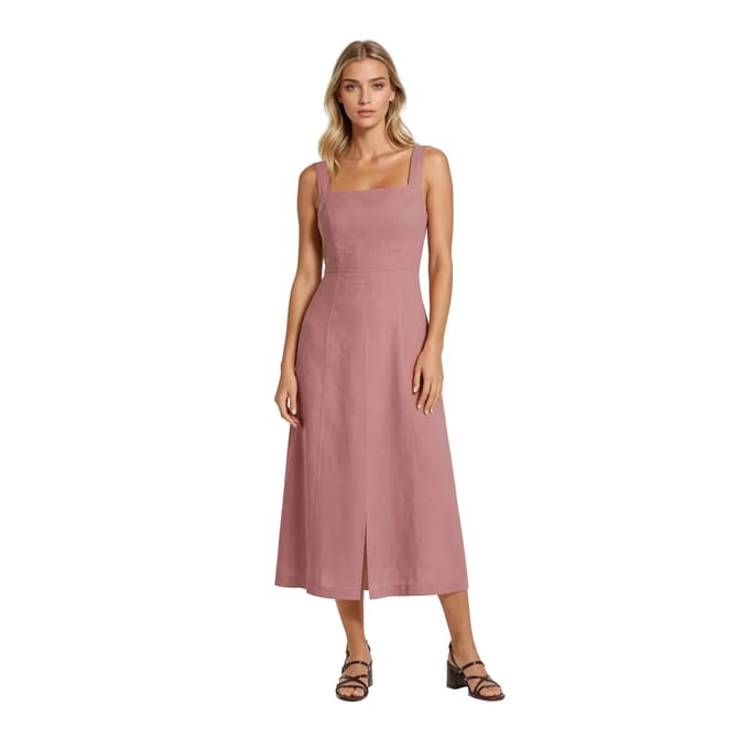 Vierkante Hals Jurk Dames Haris Cotton
