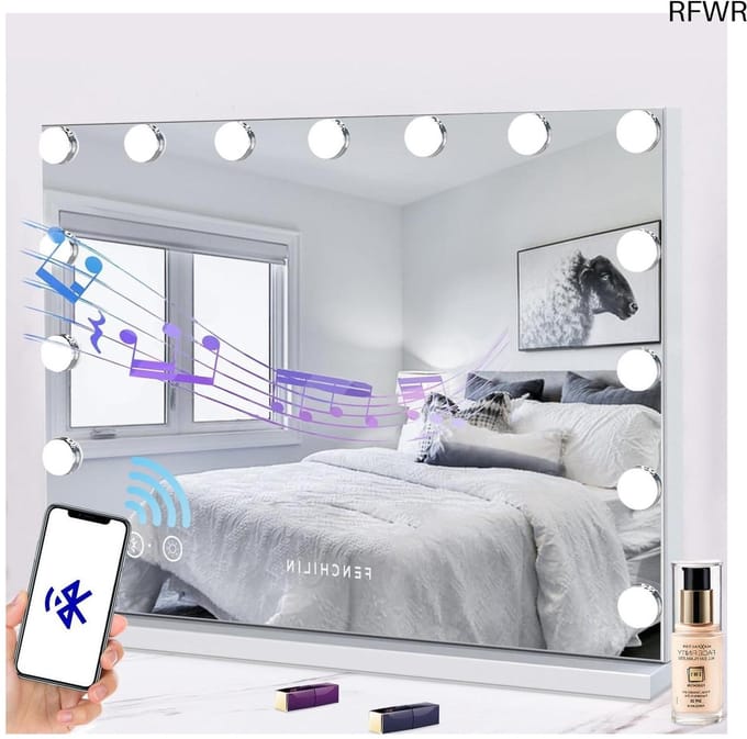 Hollywood Spiegel met Verlichting - Make up Spiegel - Make Up Tafel - - Verlichting