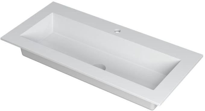 INK Kraft Wastafel Enkele Bak 1 Kraangat - 1000x450x10 mm - Mat Wit