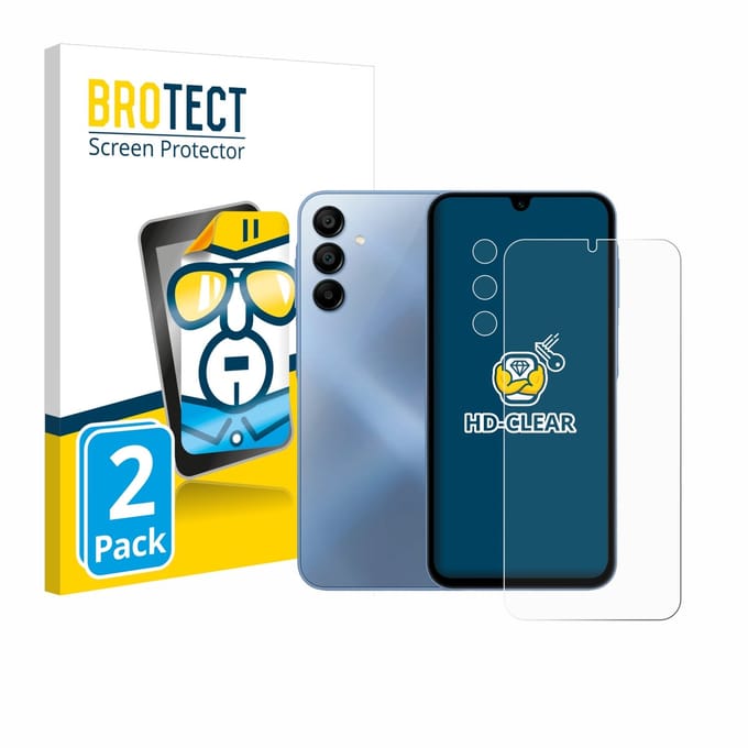 BROTECT - Screenprotector voor Samsung Galaxy A15 5G (Voor+Camera) - Folie Beschermfolie transparant 2 Stuks