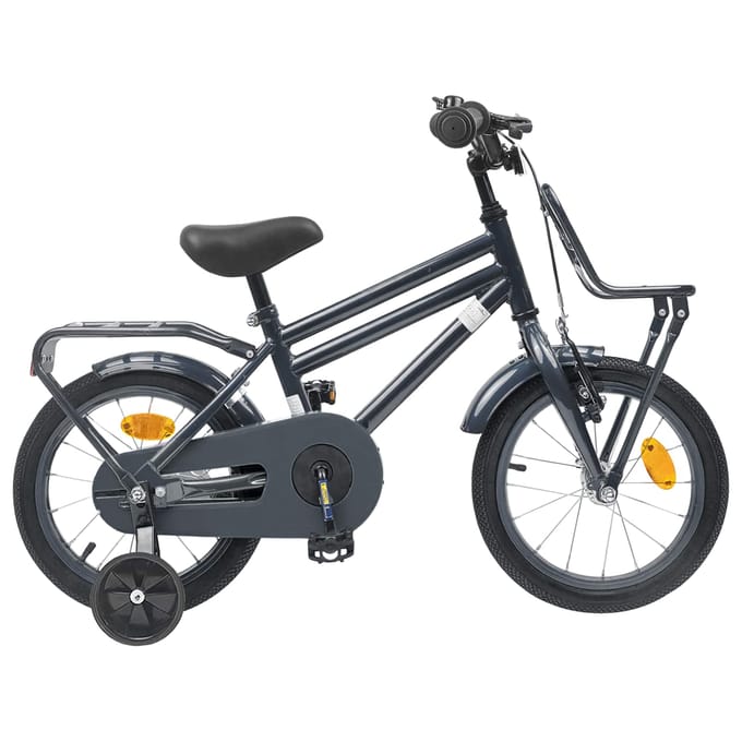 vidaXL - Kinderfiets - 16 - Inch - voor - 4-6 - jaar - oud - Donkergrijs