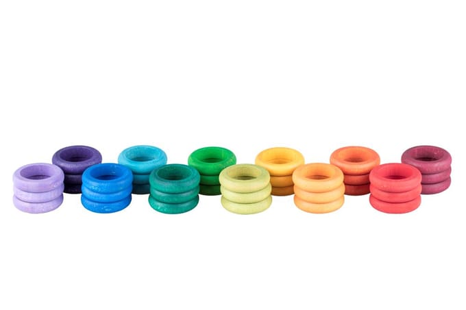 Grapat ringen 12 kleuren classic 36 stks 18 mnd+