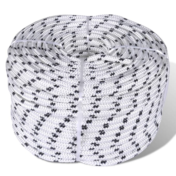 vidaXL - Boottouw - gevlochten - 6 - mm - 500 - m - polyester - wit