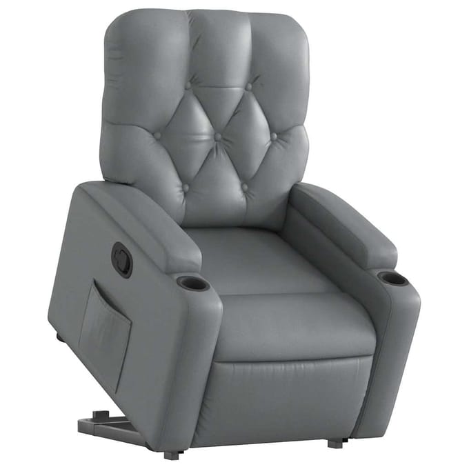 Vidaxl Sta-op Fauteuil, Grijs, Bekleed met Kunstleer