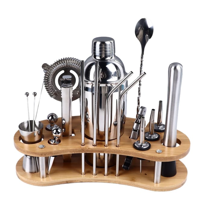 20-delige Cocktailshaker Set RVS Veelzijdig Stijlvolle Look Professionele Gemixte Drank Cocktail gray