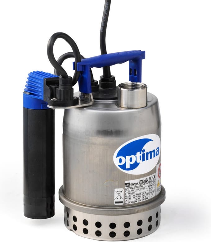 Ebara Optima MS – Dompelpomp RVS – 250W – 9.000 l/u – Opvoerhoogte 7m – met buisvlotter