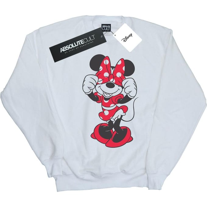 Disney Meisjes Minnie Mouse Bow Eyes Sweatshirt (Wit)