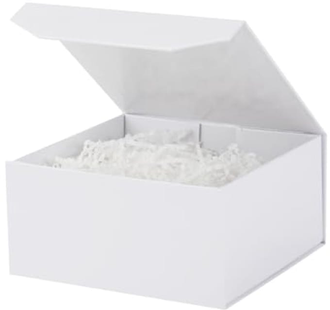 Kleine Witte Geschenkdozen 6 Stuks - Luxe Magnetische Dozen 15x15x7 cm