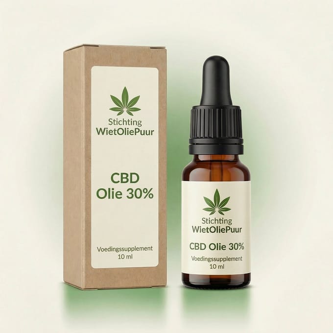 WietOliePuur CBD Olie 30% - 10ml (3000mg) - Hoog Gedoseerd Full Spectrum Hennepextract