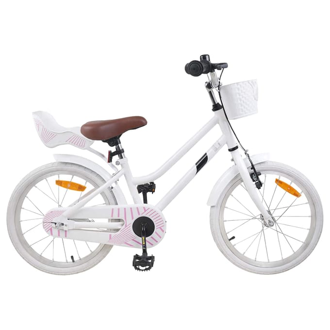 vidaXL - Kinderfiets - 18 - Inch - voor - 5-7 - jaar - oud - Wit