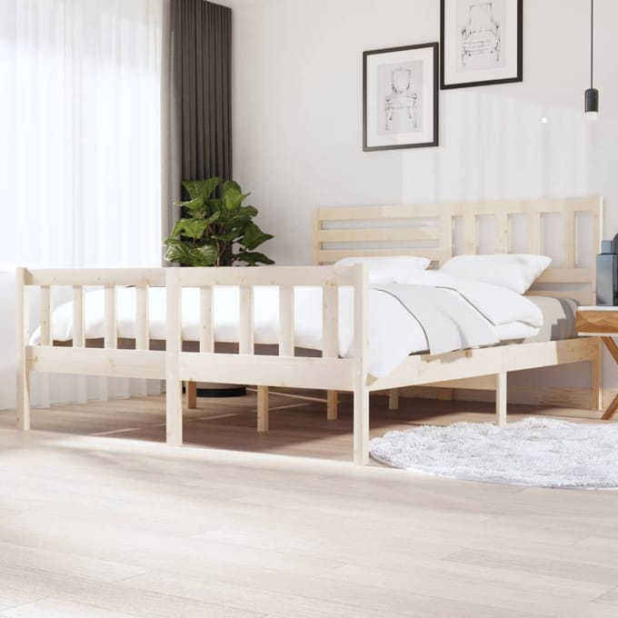 vidaXL - Bedframe - massief - hout - 180x200 - cm