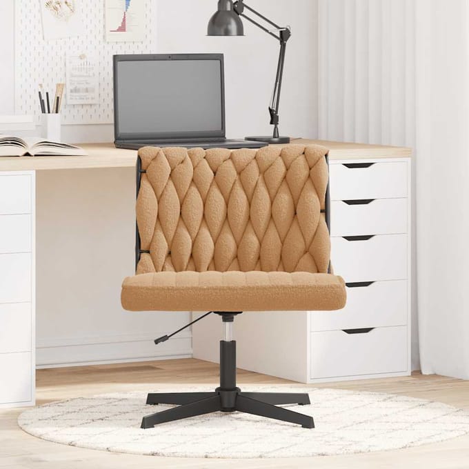 vidaXL - Bureaustoel - beige - wolachtige - stof