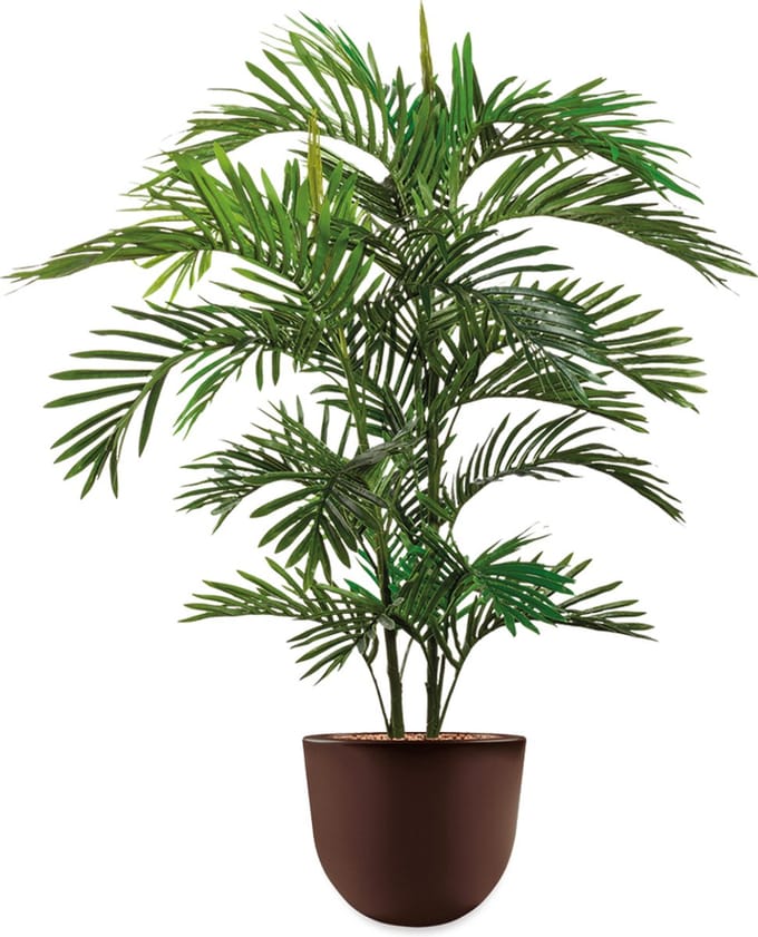HTT - Kunstplant Areca palm in Eggy bruin H125 cm