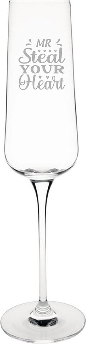 Gegraveerde Champagneglas 27cl Mr. Steal your heart