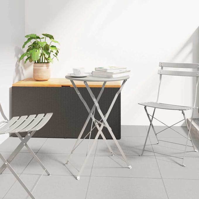 vidaXL - Bistrotafel - Beige - Ø - 50 - x - 71 - cm - Poedergecoat - staal